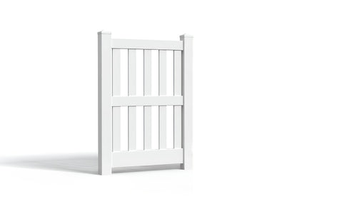 5' Tall x 3' Wide Single Swing Vinyl Gate For Vinyl Fences (AFC-014) - White