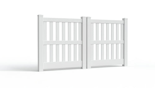 5' Tall x 8' Wide Double Drive Swing Vinyl Gate For Vinyl Fences (AFC-014) - White