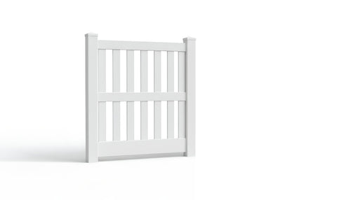 5' Tall x 4' Wide Single Swing Vinyl Gate For Vinyl Fences (AFC-014) - White