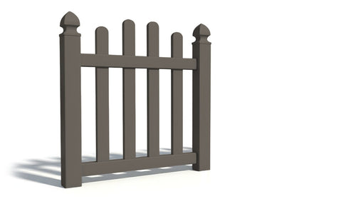 4' Tall x 3' Wide Single Swing Vinyl Gate For Vinyl Fences (AFC-016) - Dark Gray