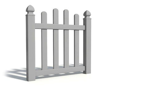 4' Tall x 3' Wide Single Swing Vinyl Gate For Vinyl Fences (AFC-016) - Light Gray