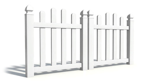 4' Tall x 6' Wide Double Drive Swing Vinyl Gate For Vinyl Fences (AFC-016) - White