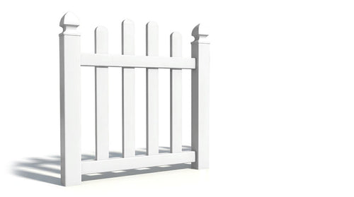 4' Tall x 3' Wide Single Swing Vinyl Gate For Vinyl Fences (AFC-016) - White