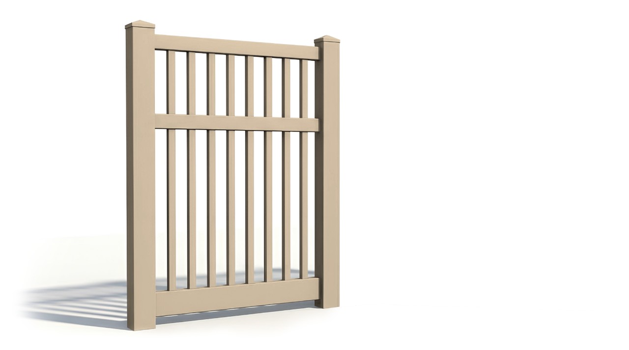 6' Tall x 3' Wide Single Swing Vinyl Gate For Vinyl Fences (AFC-017)