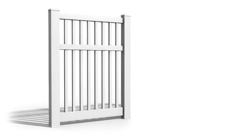 6' Tall x 3' Wide Single Swing Vinyl Gate For Vinyl Fences (AFC-017) - White