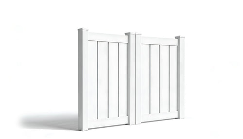 4' Tall x 6' Wide Double Drive Swing Vinyl Gate For Vinyl Fences (AFC-0304) - White