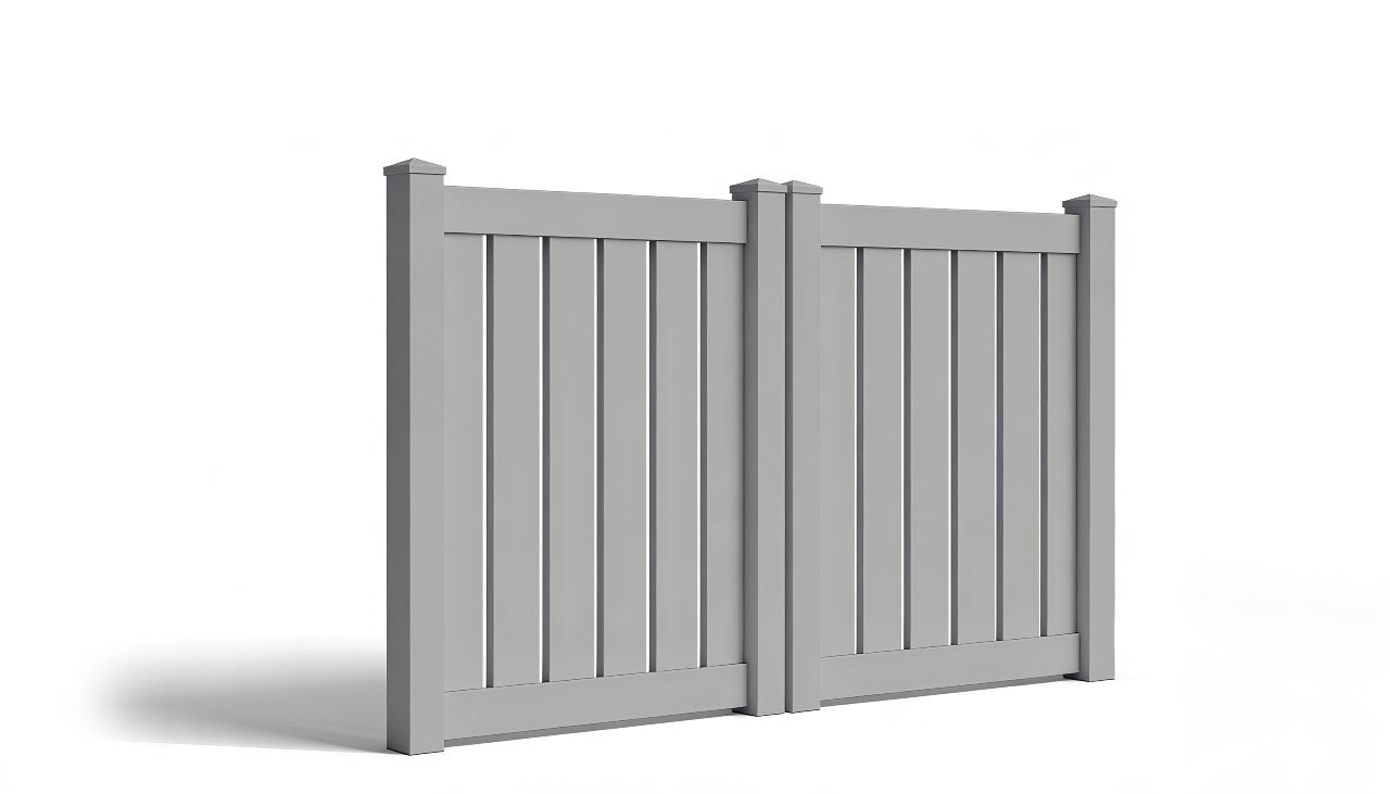 4' Tall x 8' Wide Double Drive Swing Vinyl Gate For Vinyl Fences (AFC-0304)