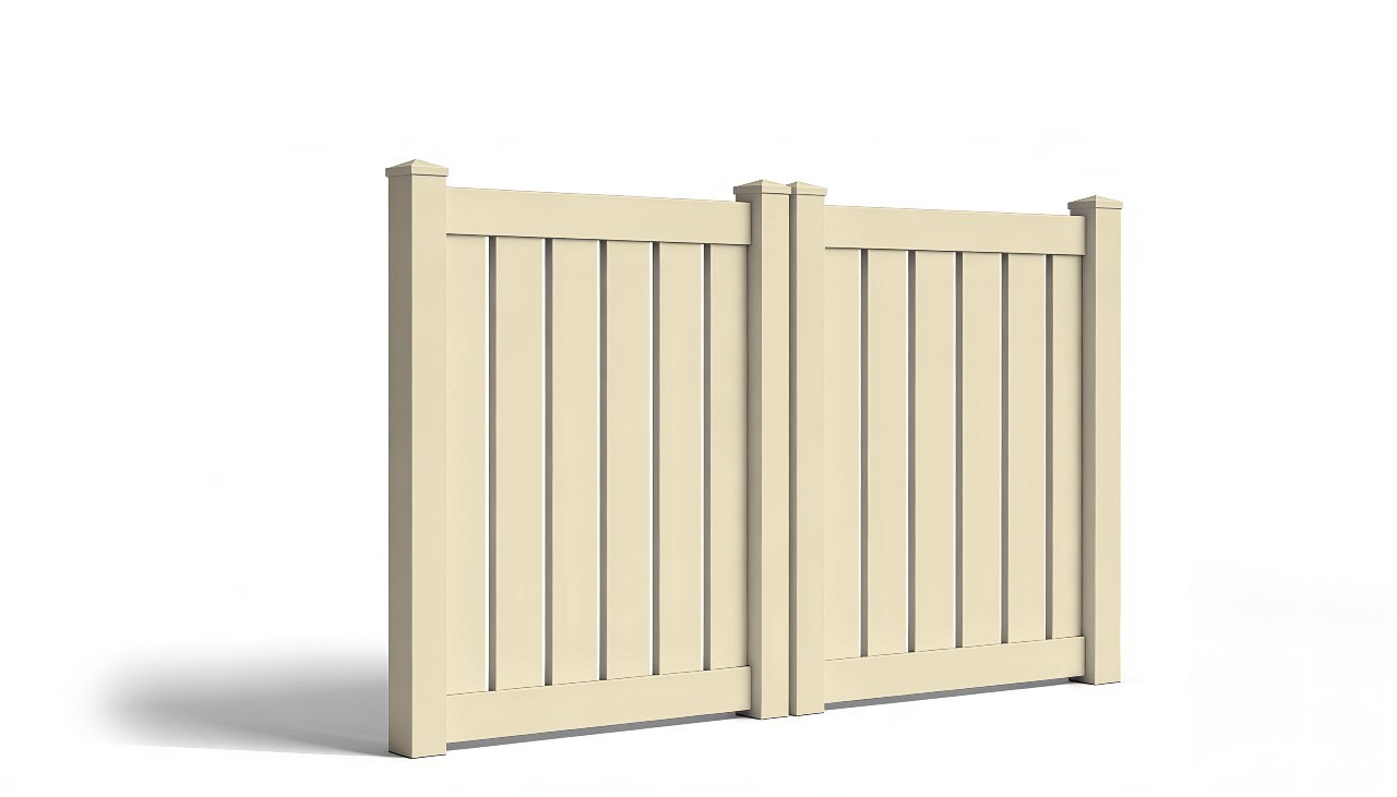 4' Tall x 8' Wide Double Drive Swing Vinyl Gate For Vinyl Fences (AFC-0304)