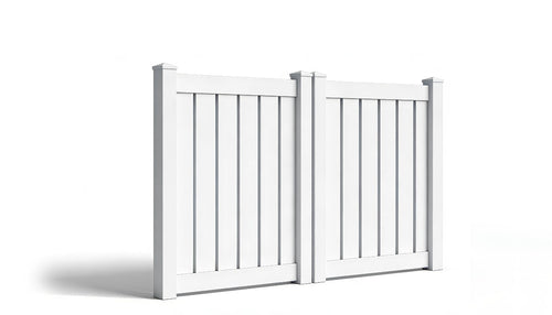 4' Tall x 8' Wide Double Drive Swing Vinyl Gate For Vinyl Fences (AFC-0304) - White