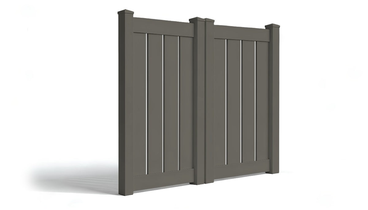 6' Tall x 6' Wide Double Drive Swing Vinyl Gate For Vinyl Fences (AFC-030)