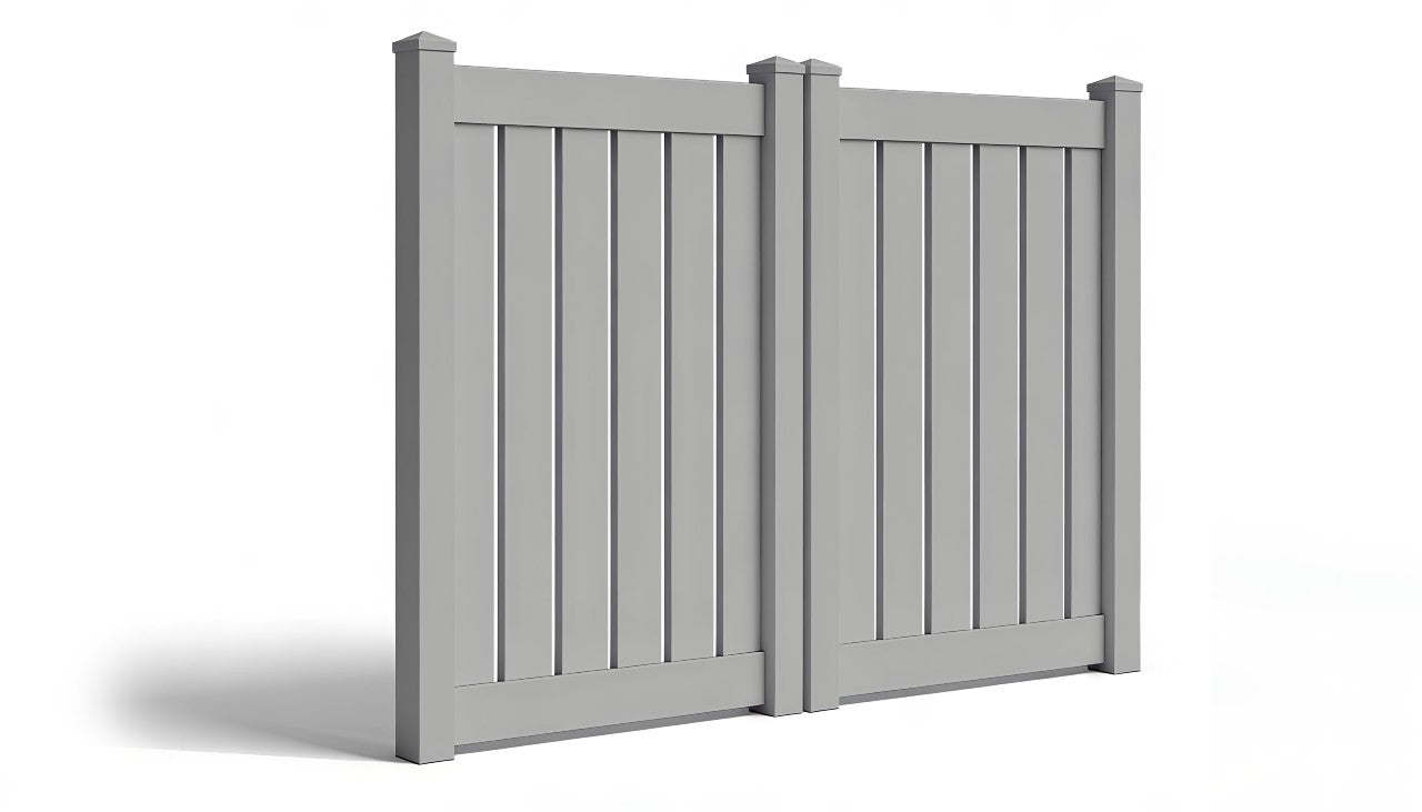 6' Tall x 8' Wide Double Drive Swing Vinyl Gate For Vinyl Fences (AFC-030)