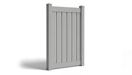 6' Tall x 4' Wide Single Swing Vinyl Gate For Vinyl Fences (AFC-030) - Light Gray