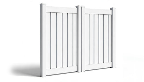 6' Tall x 8' Wide Double Drive Swing Vinyl Gate For Vinyl Fences (AFC-030) - White