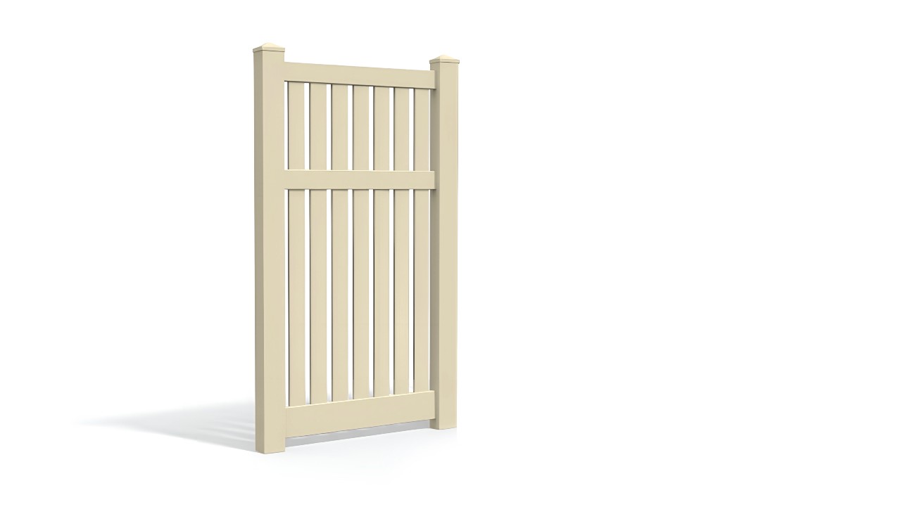 6' Tall x 3' Wide Single Swing Vinyl Gate For Vinyl Fences (AFC-034)