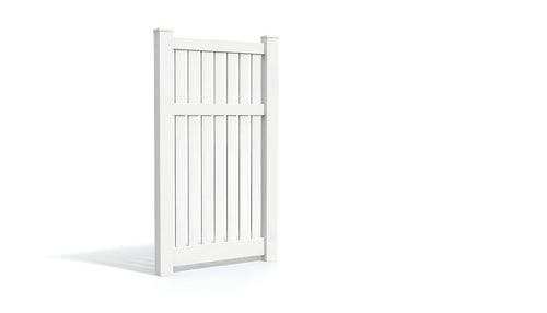 6' Tall x 3' Wide Single Swing Vinyl Gate For Vinyl Fences (AFC-034) - White