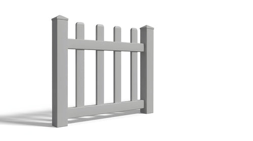 3' Tall x 3' Wide Single Swing Vinyl Gate For Vinyl Fences (AFC-11) - Light Gray