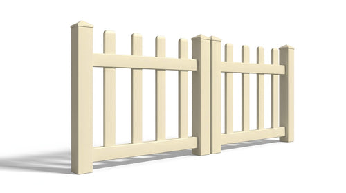 3' Tall x 6' Wide Double Drive Swing Vinyl Gate For Vinyl Fences (AFC-11) - Tan