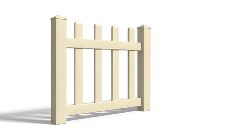 3' Tall x 3' Wide Single Swing Vinyl Gate For Vinyl Fences (AFC-11) - Tan