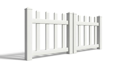 3' Tall x 6' Wide Double Drive Swing Vinyl Gate For Vinyl Fences (AFC-11) - White