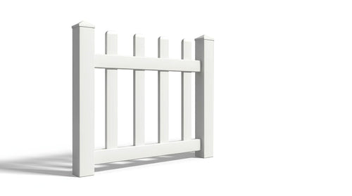 3' Tall x 3' Wide Single Swing Vinyl Gate For Vinyl Fences (AFC-11) - White