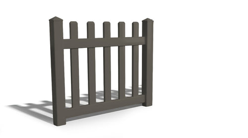 3' Tall x 4' Wide Single Swing Vinyl Gate For Vinyl Fences (AFC-11) - Dark Gray