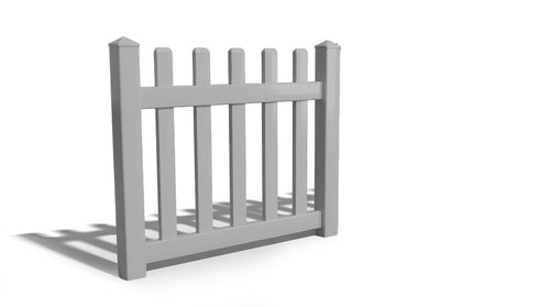 3' Tall x 4' Wide Single Swing Vinyl Gate For Vinyl Fences (AFC-11) - Light Gray