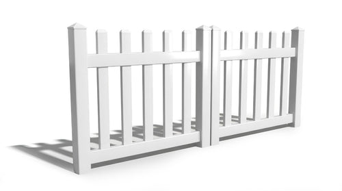 3' Tall x 8' Wide Double Drive Swing Vinyl Gate For Vinyl Fences (AFC-11) - White
