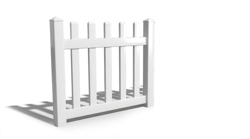 3' Tall x 4' Wide Single Swing Vinyl Gate For Vinyl Fences (AFC-11) - White