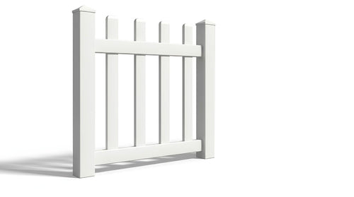 4' Tall x 3' Wide Single Swing Vinyl Gate For Vinyl Fences (AFC-15) - White