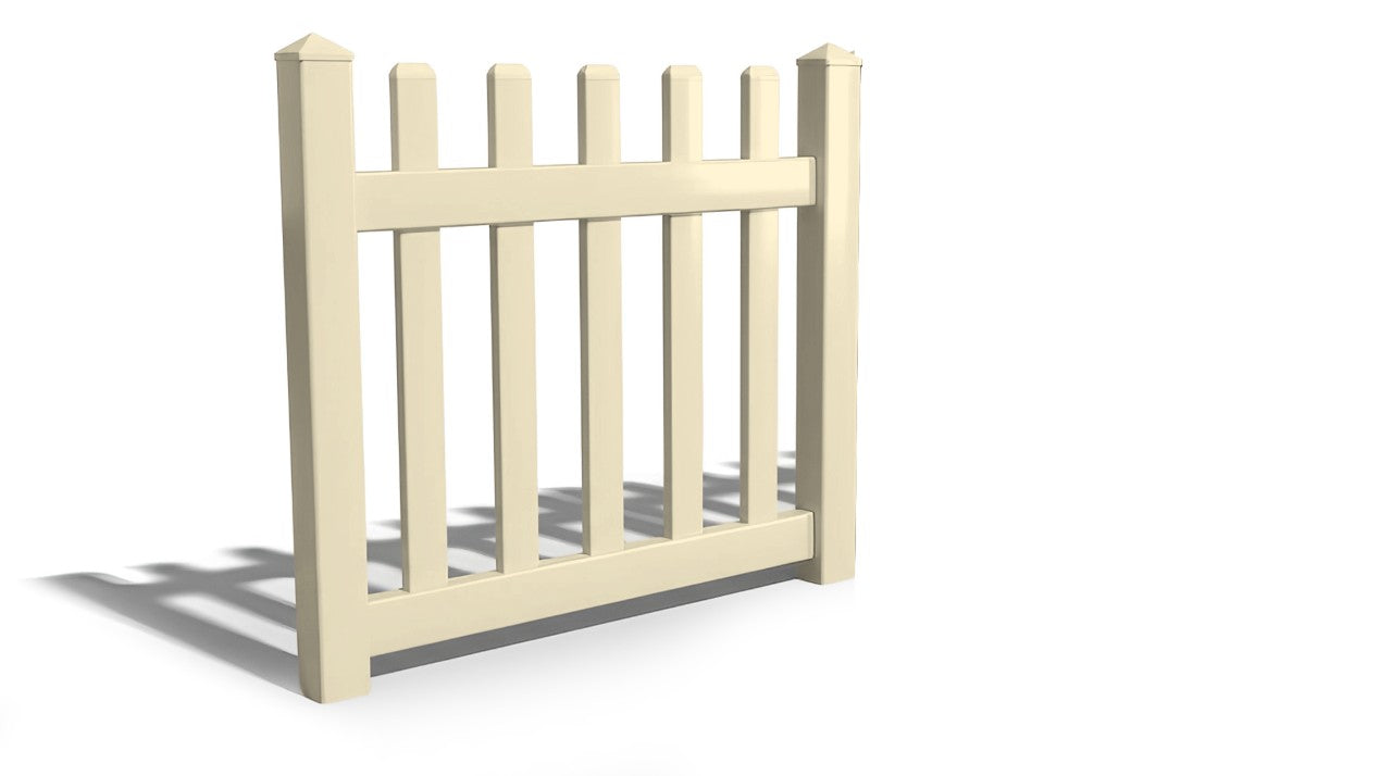 4' Tall x 4' Wide Single Swing Vinyl Gate For Vinyl Fences (AFC-15)