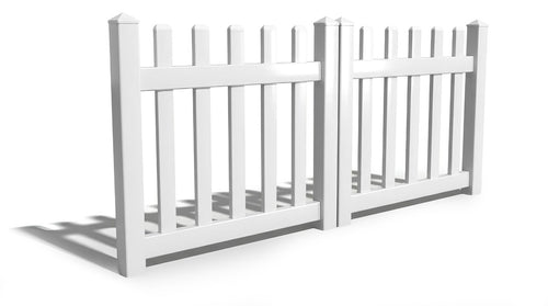 4' Tall x 8' Wide Double Drive Swing Vinyl Gate For Vinyl Fences (AFC-15) - White