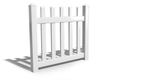 4' Tall x 4' Wide Single Swing Vinyl Gate For Vinyl Fences (AFC-15) - White