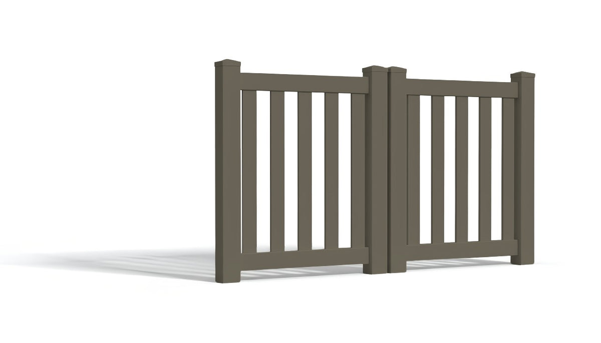 4' Tall x 6' Wide Double Drive Swing Vinyl Gate For Vinyl Fences (AFC-17)
