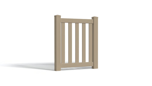 4' Tall x 3' Wide Single Swing Vinyl Gate For Vinyl Fences (AFC-17) - Adobe