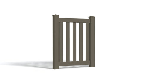 4' Tall x 3' Wide Single Swing Vinyl Gate For Vinyl Fences (AFC-17) - Dark Gray