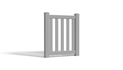 3' Tall x 3' Wide Single Swing Vinyl Gate For Vinyl Fences (AFC-16) - Light Gray