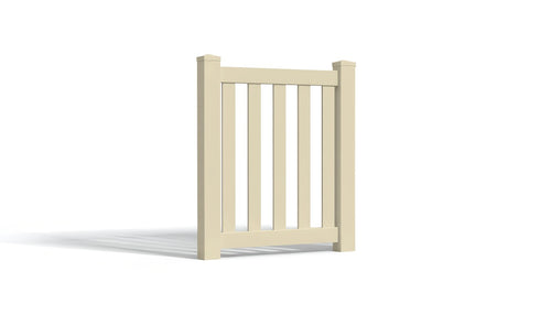 4' Tall x 3' Wide Single Swing Vinyl Gate For Vinyl Fences (AFC-17) - Tan