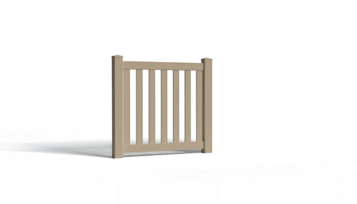 4' Tall x 4' Wide Single Swing Vinyl Gate For Vinyl Fences (AFC-17) - Adobe