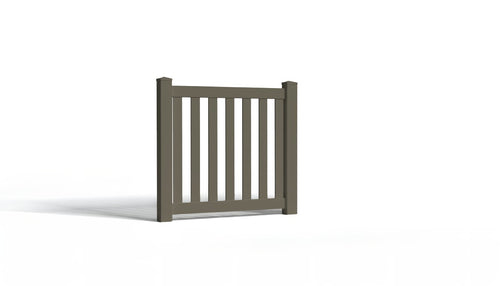 4' Tall x 4' Wide Single Swing Vinyl Gate For Vinyl Fences (AFC-17) - Dark Gray