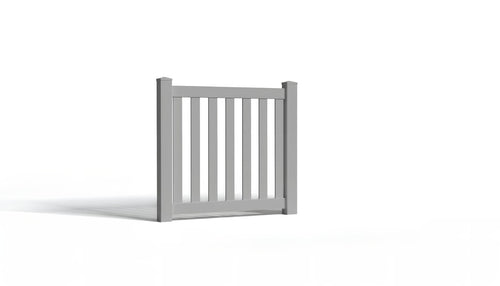4' Tall x 4' Wide Single Swing Vinyl Gate For Vinyl Fences (AFC-17) - Light Gray