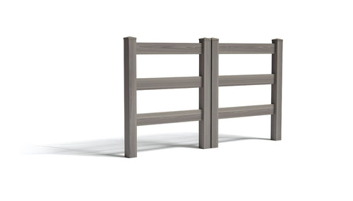 5' Tall x 6' Wide Double Drive Swing Vinyl Gate For Vinyl Fences (AFC-19A) - Chai Gray