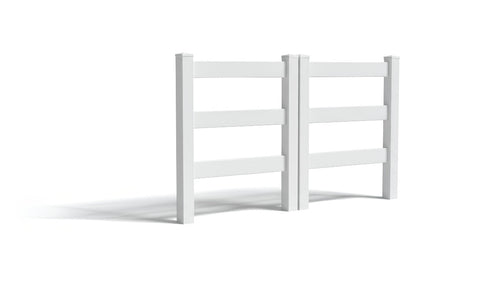5' Tall x 6' Wide Double Drive Swing Vinyl Gate For Vinyl Fences (AFC-19A) - White