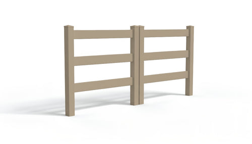 5' Tall x 8' Wide Double Drive Swing Vinyl Gate For Vinyl Fences (AFC-19A) - Adobe