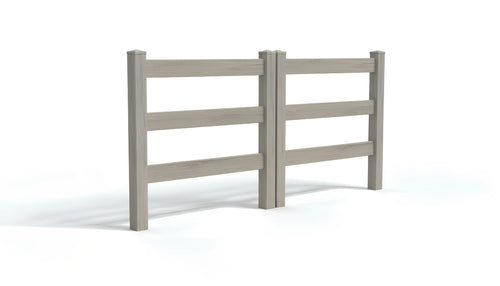 5' Tall x 8' Wide Double Drive Swing Vinyl Gate For Vinyl Fences (AFC-19A) - Chai Gray