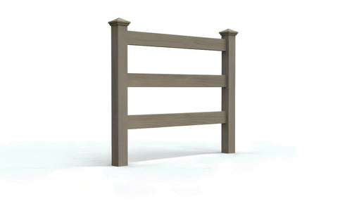 5' Tall x 4' Wide Single Swing Vinyl Gate For Vinyl Fences (AFC-19A) - Chai Gray