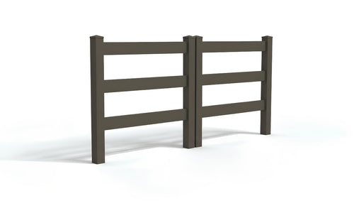 5' Tall x 8' Wide Double Drive Swing Vinyl Gate For Vinyl Fences (AFC-19A) - Dark Gray