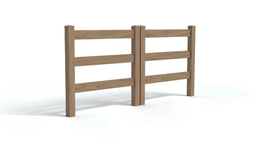 5' Tall x 8' Wide Double Drive Swing Vinyl Gate For Vinyl Fences (AFC-19A) - Green Teak