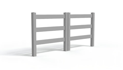 5' Tall x 8' Wide Double Drive Swing Vinyl Gate For Vinyl Fences (AFC-19A) - Light Gray