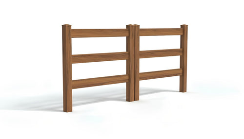 5' Tall x 8' Wide Double Drive Swing Vinyl Gate For Vinyl Fences (AFC-19A) - Mocha Walnut