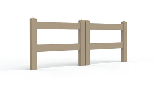 3' Tall x 6' Wide Double Drive Swing Vinyl Gate For Vinyl Fences (AFC-302) - Adobe